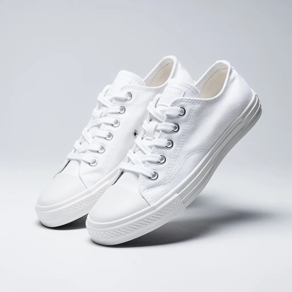 Women's White Low-Top Canvas Shoes