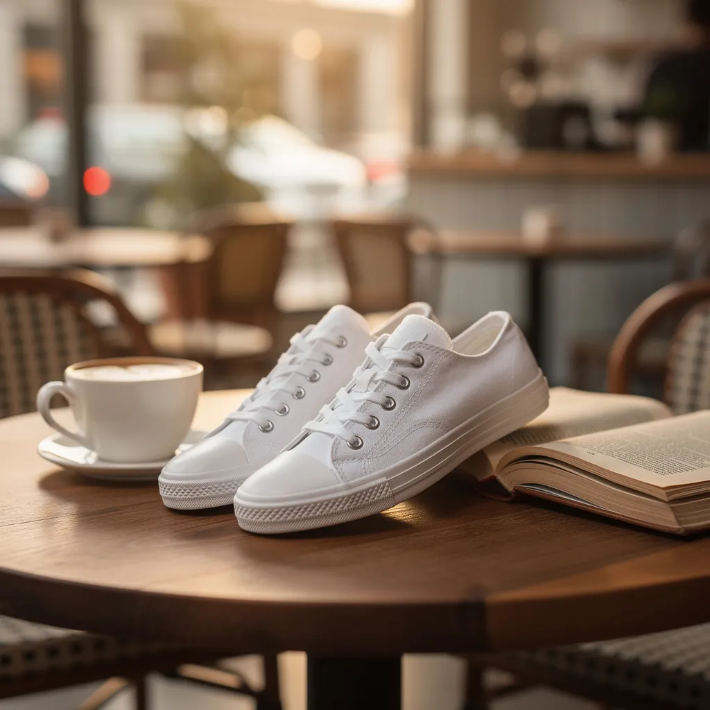 Women's White Low-Top Canvas Shoes alternate view