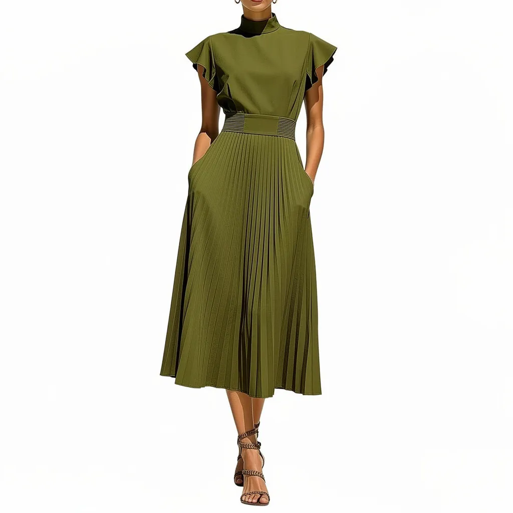 Elegant Stand Collar Dress